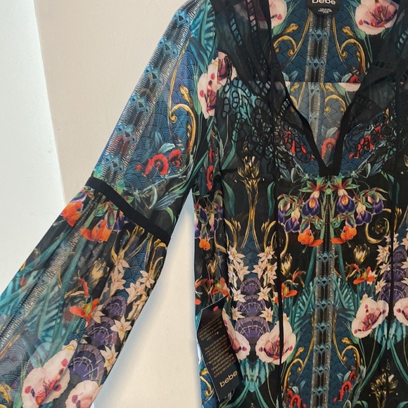bebe Tropical Print Tunic XXS - Picture 3 of 6